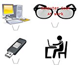 Novelty Computer Geek Mix 12 Edible Stand up wafer paper cake toppers (5 - 10 BUSINESS DAYS DELIVERY FROM UK)