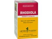 Herb Pharm Rhodiola - Organic - Whole Root Extract - 60 Vegetarian Capsules Single Herb Supplements