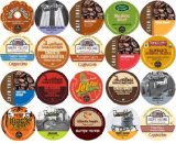 20-count K-cup for Keurig Brewers Coffee Variety Pack Featuring Brooklyn Bean, Green Mountain, Coffee People, Newman's Original Organic, Gloria Jean's, Java Factory, Grove Square Cappuccino & Caza Trail Coffee