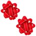 Red & White Stitch Bows  By Indigo