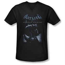 Mens BATMAN ARKHAM ORIGINS Short Sleeve PERCHED CAT Large T-Shirt Tee
