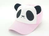 Oidon Panda Pattern Cartoon Cotton Baseball Hats Caps (Child 49-56cm 19.3-22.0inch, Pink)