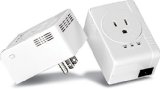 TRENDnet Powerline 500 AV Nano Adapter Kit with Built-In Outlet, TPL-407E2K
