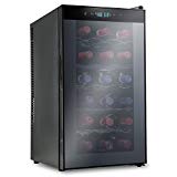 Ivation 18 Bottle Dual Zone Thermoelectric Red & White Wine Cooler/Chiller Counter Top Wine Cellar with Digital Temperature Display, Freestanding Refrigerator Smoked Glass Door Quiet Operation Fridge