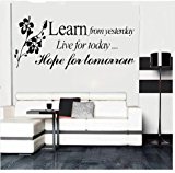 JINTO® Learn From Yesterday Family Love Art Wall Quotes / Wall Stickers/ Wall Decals