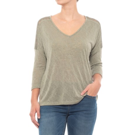 Lottie Lace Trim Shirt - 3/4 Sleeve (for Women)
