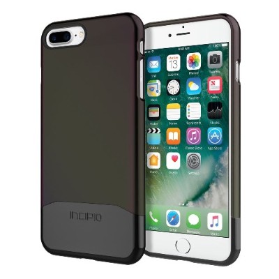 Incipio Iph-1501-blk Edge Chrome Two Piece Slider Case For Iphone 7 Plus - Iridescent Black Oil Slick/chrome Black