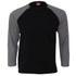 Spiral Men's URBAN FASHION Raglan Contrast Long Sleeve Top - Charcoal Black