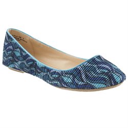 Riverberry Womens Lula Crinkle Fabric Patterned Ballet Flats, Turquoise, Size 6.5