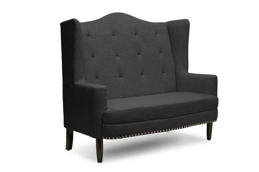 Kerrigan Gray Linen Modern Settee Grey