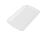 Home Kitchen Plastic Rectangle Design Vermicelli Food Plate Dish Container White