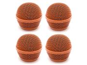 Seismic Audio - Sa-m30grille-orange-4pack - 4 Pack Of Replacement Orange Steel Mesh Microphone Grill Heads - Compatible With Sa-m30, Shure Sm58, Shure Sv100 And