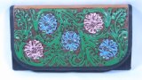 Montana Silversmiths Ladies Leather Wallet Hand-tooled and Hand Painted