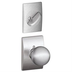Schlage F59-ORB-CEN Orbit Interior Pack Knob Set with Single Cylinder Deadbolt a