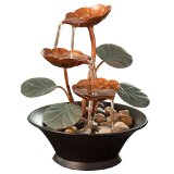 Indoor Water Lily Water Fountain-Small Size Makes This A Perfect Tabletop Decoration - Compact and Lightweight