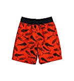 Kitestrings Big Boys Fish Print Microfiber Swim Trunk, Orange Orange Novel 8