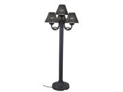Versailles Floor Lamp 17450 With Black Body And Walnut Wicker Shades