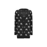 Maison Scotch Women's Stars Fluffy Knit Cardigan - Black
