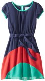 Blush by Us Angels Big Girls' Cap Sleeve Dress with Full Skirt, Navy/Red/Emerald, 12