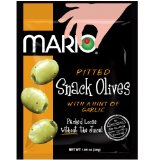 Mario Camacho Foods Seasoned Green Olives, Garlic, 1.05 Ounce (Pack of 12)