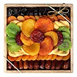Milliard Dried Fruit Gift Platter Healthy Basket Arrangement Nut Free on Pine Wood Tray for any Occasion including New Years, Valentines Day, Mothers Day and Holiday - 25 Ounce Assortment