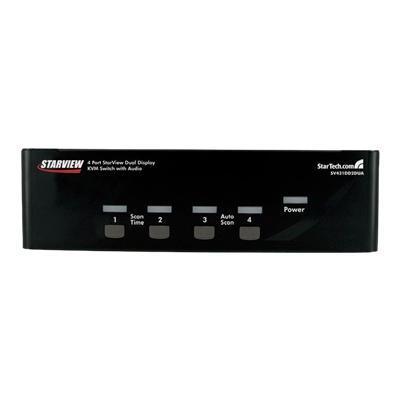 Startech.com Sv431dd2dua 4-port Dual Kvm Switch With Audio For Dvi Computers - Built-in Usb Hub