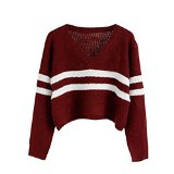 ROPALIA Teen Girl's V Neck Knitted Sweater Coat