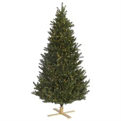 7' Pre-Lit Redwood Fir Slim Artificial Christmas Tree - Clear Lights