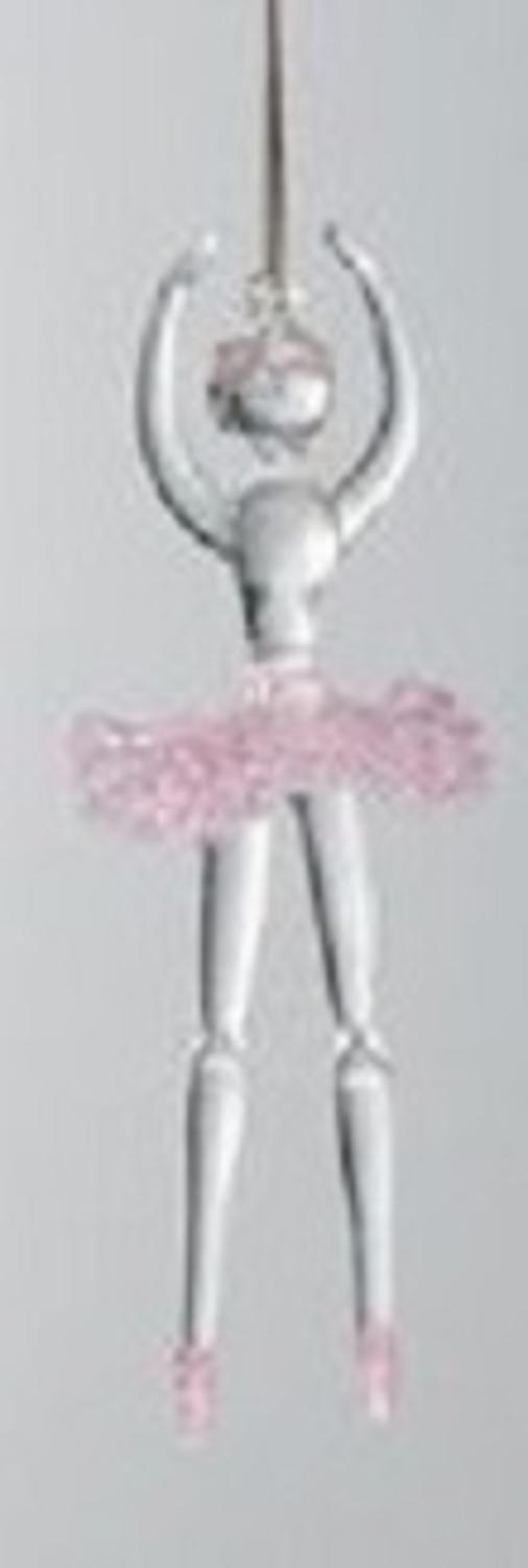 6.5" Fairy Whispers Ballerina in Derrière Pose Spun Glass Christmas Ornament