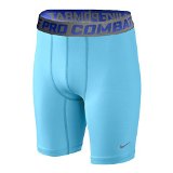 Nike Boys' (8-20) Pro Combat Base Layer Compression Shorts-Aqua-XL