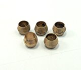 yan_GAR-60CS3 (5pk) 3/16" Tube Ferrule Brass Compression Sleeve Ring Fitting 5 Piece