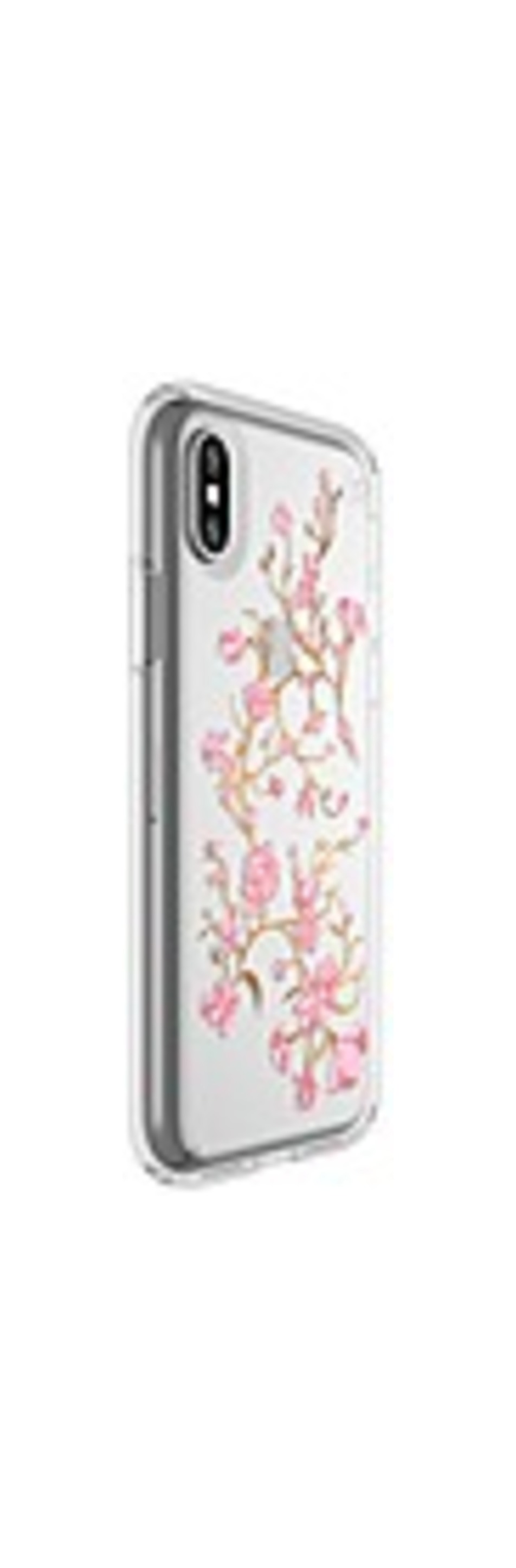 Speck Presidio Clear   Print Case - Iphone X - Golden Blossoms Pink, Clear - Embedded - Polycarbonate, Impactium - 96
