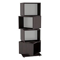 Atlantic Rotating Cube 216 Disc Media Tower In Espresso - 216 X Cd, 144 X Dvd, 168 X Blu-ray - 4 Compartment(s) - Compartment Size 8&quot; X 11.50&quot; X 5.75&quot; - 46.9&quot; Height X 11.7&quot; Width - Floor - Wood, Steel 2823-5872