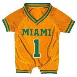 Miami Infant Pounce Football Jersey Onesie - 0-3 Months