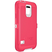 Otterbox Defender Carrying Case (holster) For Smartphone - Whisper White, Blaze Pink - Drop Resistant Interior, Bump Resistant Interior, Shock Resistant Interior, Scratch Resistant Screen Protector, Dust Resistant Interior - Silicone - Belt Clip 77-39166