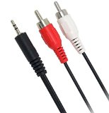 Focuslife Headphone Jack Plug 3.5mm Aux in to 2 Red White RCA Stereo Audio Y Cord Cable