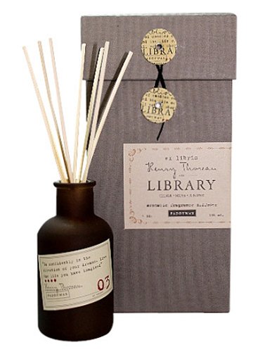 Paddywax Library Collection Cedar, Moss, and Juniper Henry David Thoreau Fragrance Diffuser Set, 4-Ounce