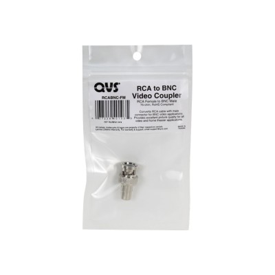 Qvs Rcabnc-fm Video Coupler - Composite Video - Bnc (m) To Rca (f)