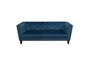 Grand Tufted Back Sofa With Nail Head Accent-blue Velvet
