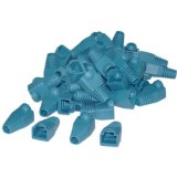 CableWholesale RJ45 Blue Strain Relief Boots, 50 Pieces per Bag (SR-8P8C-BL)