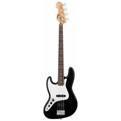Fender Standard Jazz Bass, Left Handed, Rosewood Fretboard, 3-Ply Parchment Pickguard - Black
