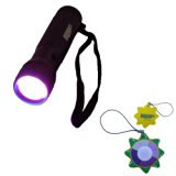 HQRP 12 LED UV Flashlight 365 nm Wavelength for Leaks Checking plus HQRP UV Meter