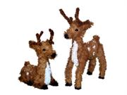 Set Of 2 Sitting & Standing Reindeer Christmas Decorations