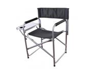 Stansport Directors Chair With Side Table - Black - Steel - 19.5