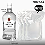 Concealable And Reusable Cruise Flask Kit - Sneak Alcohol Anywhere - 3 x 32 oz   1 funnel