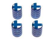 Finland Finnish Flag - Tire Rim Wheel Valve Stem Caps - Blue