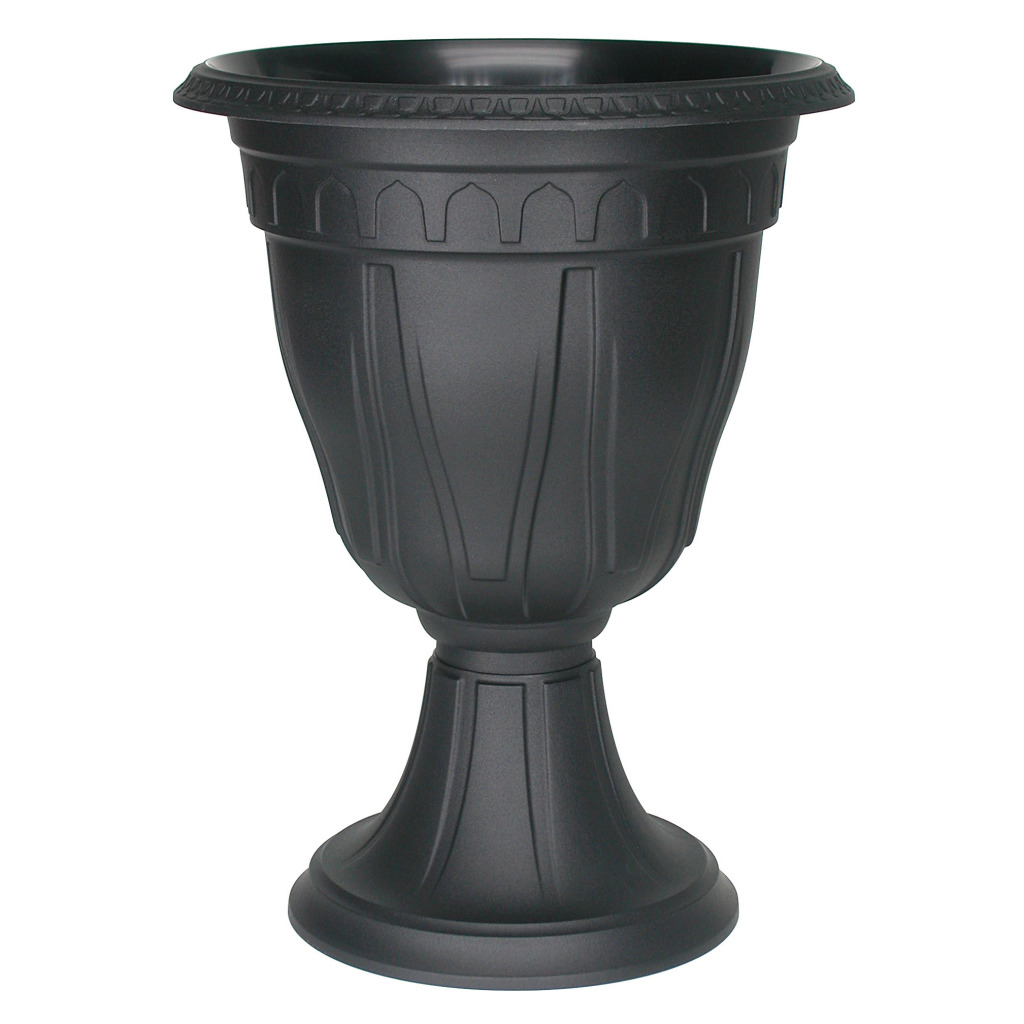 Dcn Plastic Inc DCN142036 DCN 15.25 in. x 20 in. Tall Azura Urn Black Planter