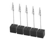 Office Tabletop Alligator Design Clamp Note Photos Paper Memo Clip Black 5 Pcs