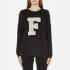 French Connection Women's Zip Crew Neck Sweatshirt - Black/White - L