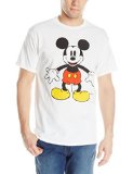 Disney Men's Minimal Mickey Mouse, White, Large
